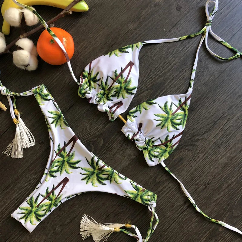 Women's Printed Bikini Beach Holiday Trio