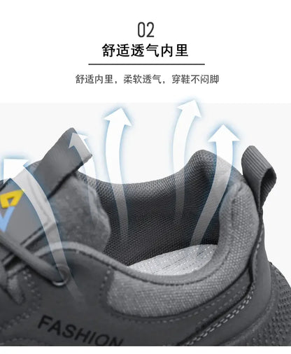 Sneakers for Men High Quality Thick Soled Work Strap Outdoor Mountaineering Anti Slip Platform Wear-resistant Casual Sport Shoes