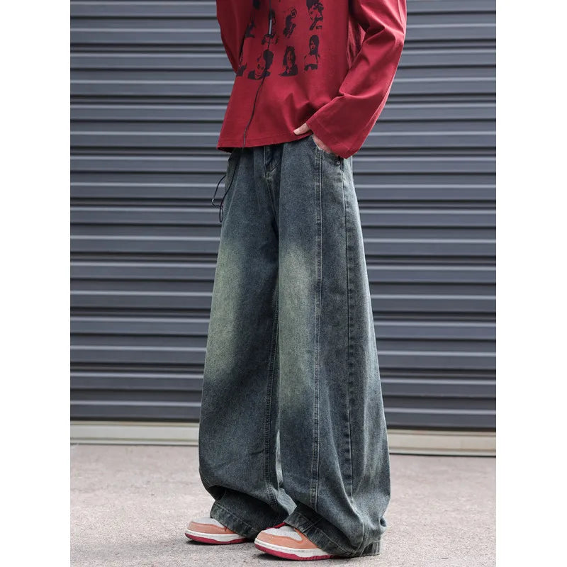 Wide-Leg Streetwear Denim Jeans