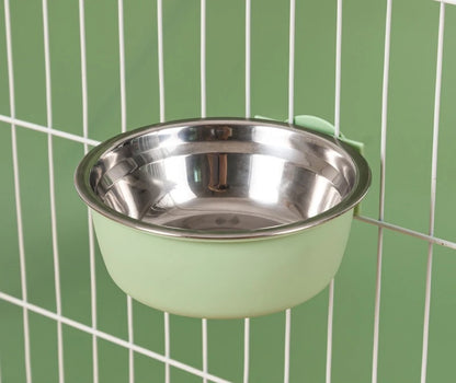 Hanging Automatic Pet Cat Food Feeder with 30oz Bowl and 500ml Water Dispenser Bunny Gravity Feeding Station Waterer Set Feeder