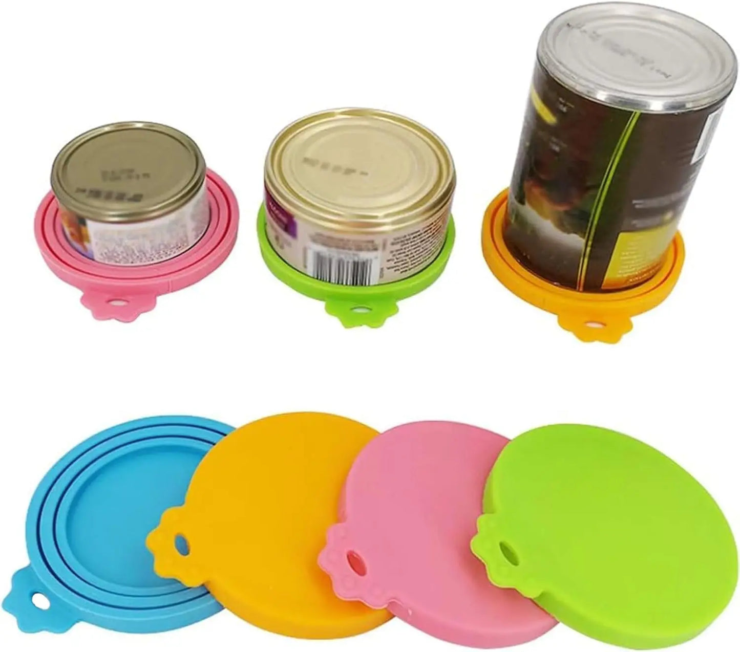 Food Can Lids Silicone Pet Food Can Covers for Dog  Cat Food One Tin Cap Fit Most Standard Size Dog Cat Food Canned