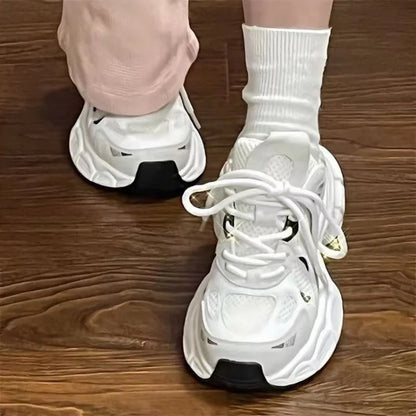 sneakers women trends 2024 summer Sneakers White Lace-Up Women's jogging Shoes platform Female designer shoes zapatos de mujer