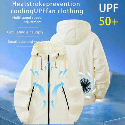 Men Women Smart Air Conditioning Cooling Jacket with Fans Intelligent Heat Dissipation UV Protection Outdoor Work Clothes Summer