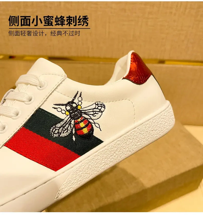 2026 Sneakers Men Bee Shoes High Quality Embroidery Men's Skateboard Shoes Comfortable Low Cut