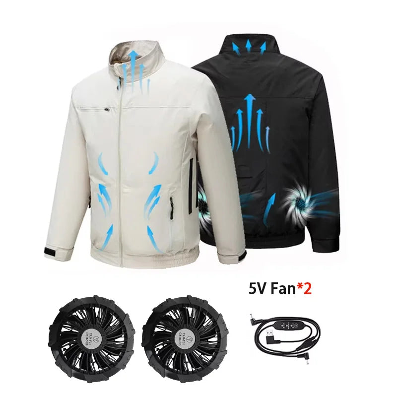 Smart Air Conditioned Jacket with Four Hole Fan Clothing Men's Outdoor Fishing Sun Protection Uniform Labor Protection Workwear