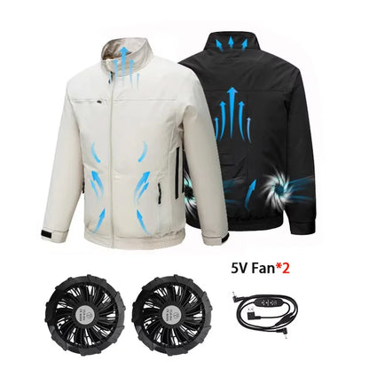 Smart Air Conditioned Jacket with Four Hole Fan Clothing Men's Outdoor Fishing Sun Protection Uniform Labor Protection Workwear