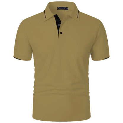 Men's Short Sleeve Polo Shirt Summe Button Classic Fit Casual T-Shirts Oversize Pullover Shirts Man Solid Color Lightweight Tops
