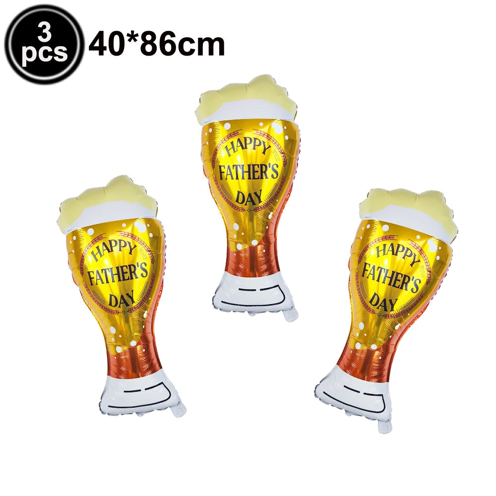 Super Dad Balloons Happy Father's Day Champagne Foil Helium Ball Champagne Beer Ballon Father's Day Gifts Supplies Globos