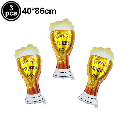 Super Dad Balloons Happy Father's Day Champagne Foil Helium Ball Champagne Beer Ballon Father's Day Gifts Supplies Globos