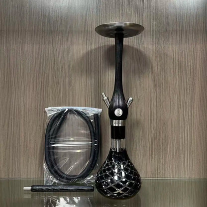 Wookah Hookah Shisha Set High Quality Wooden Large Hookah with Glass Bottle Single Pipe