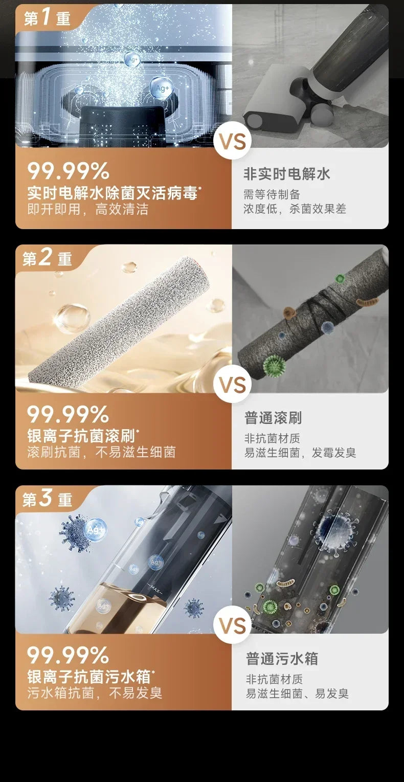 NEW Dreame Double Roll Floor Wash H30 Pro Plus Mix Home Hot Water Sterilization, Cleaning, Dragging, and Vacuum Cleaner