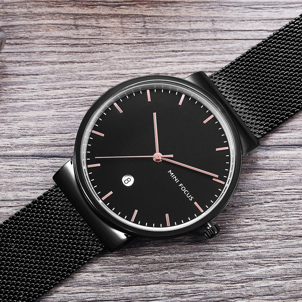 New Fashion Watch For Men High Quality Luxury Stainless Steel Waterproof Classic Quartz Wristwatches Male Big Face Clock