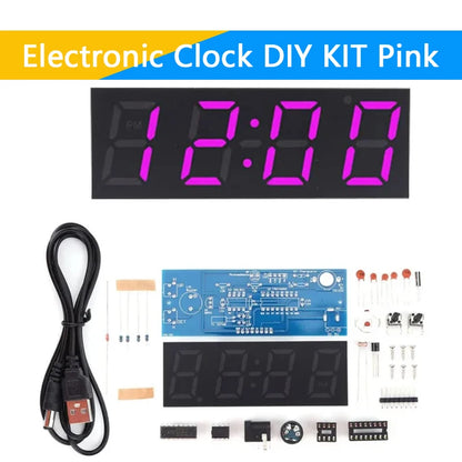 Electronic Clock DIY KIT LED Microcontroller Kit Digital Clock Time Light Control Temperature Thermometer Diy Electronic Kit