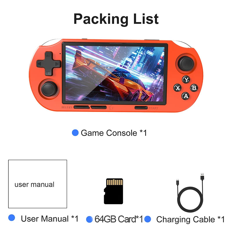 GAMINJA Handheld Retro Console – 4.5" IPS, 12,000+ Games