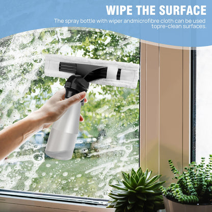 Cordless Window Vac, Rechargeable Window Vacuum Cleaner with Squeegee Head, 150ml Water Tank, Lightweight, 30 Minutes Use On One