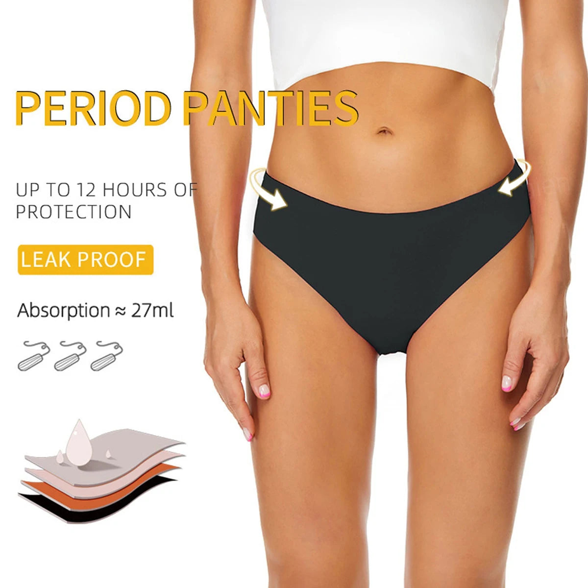 Women's Menstrual Swimsuit, Menstrual Panties Swimming Pool UPF 50+ Bikini for Period Beach Teen Briefs