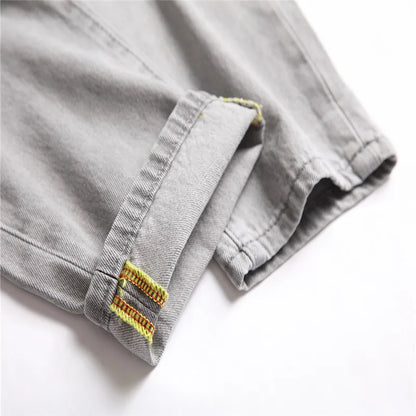 Light Gray Ripped Straight Jeans