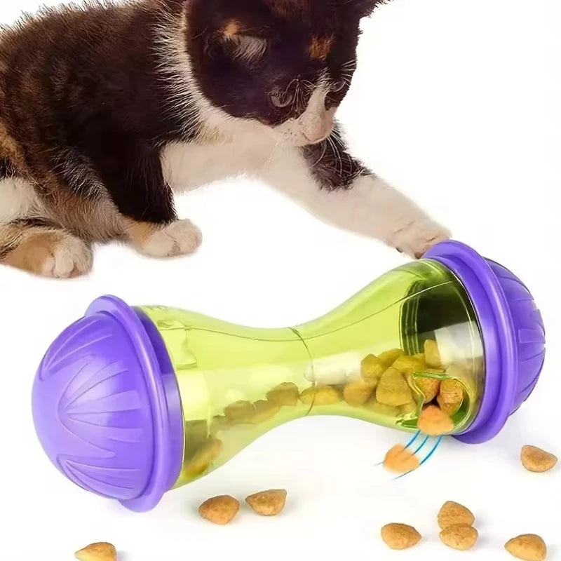 Interactive Pet Feeder Cat Toy Ball Food Rolling Leakage Dispenser Cat Food Feeder Playing Training Funny Toys Cat Pet Supplies