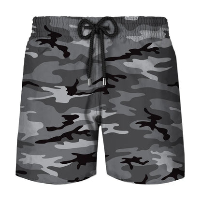 Camouflage Cosplay 3d Printed Sports Shorts For Men Outdoor Running Breathable Beach Shorts Loose Elastic Waistband Short Pants