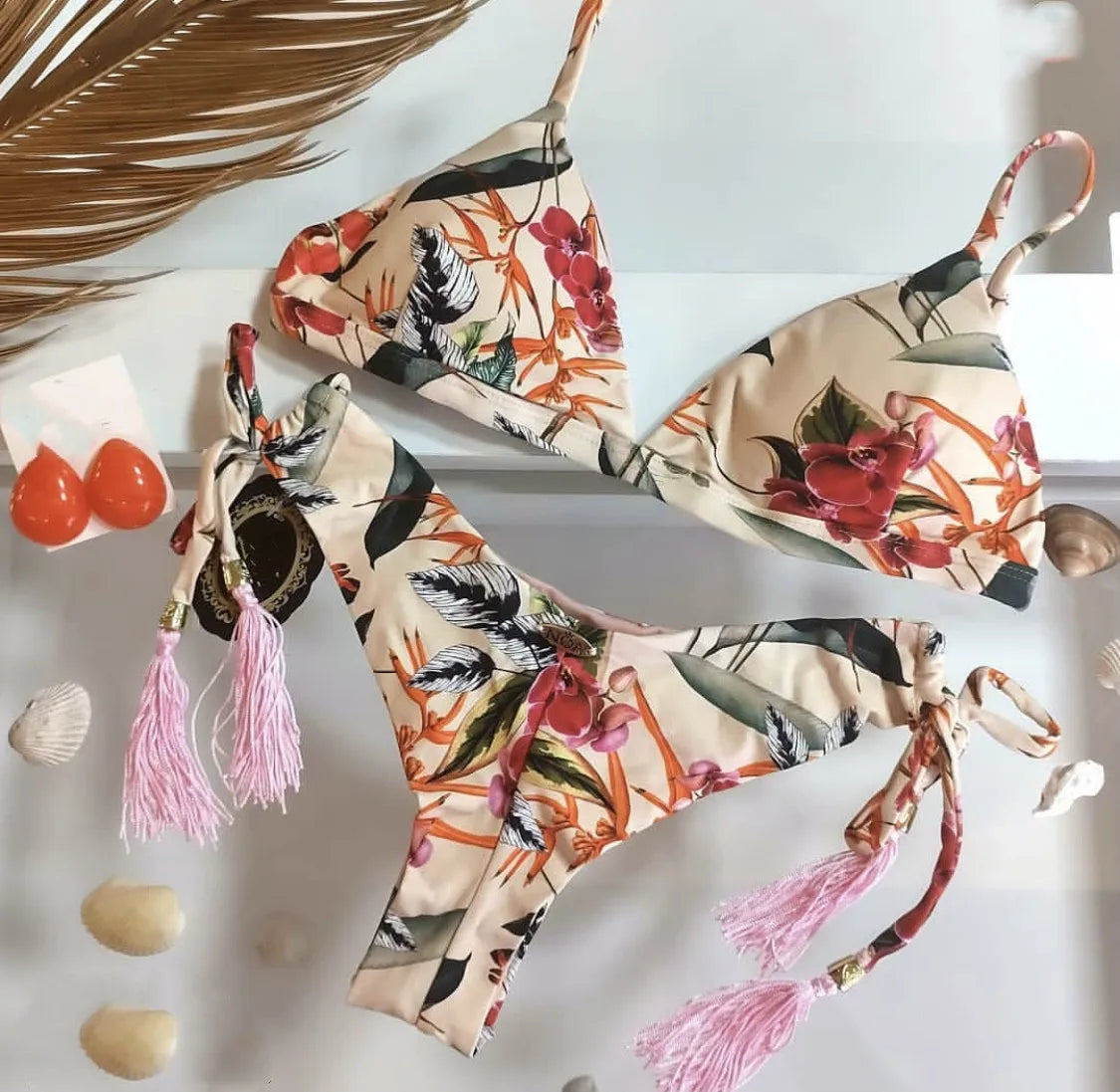 Women's Printed Bikini Beach Holiday Trio