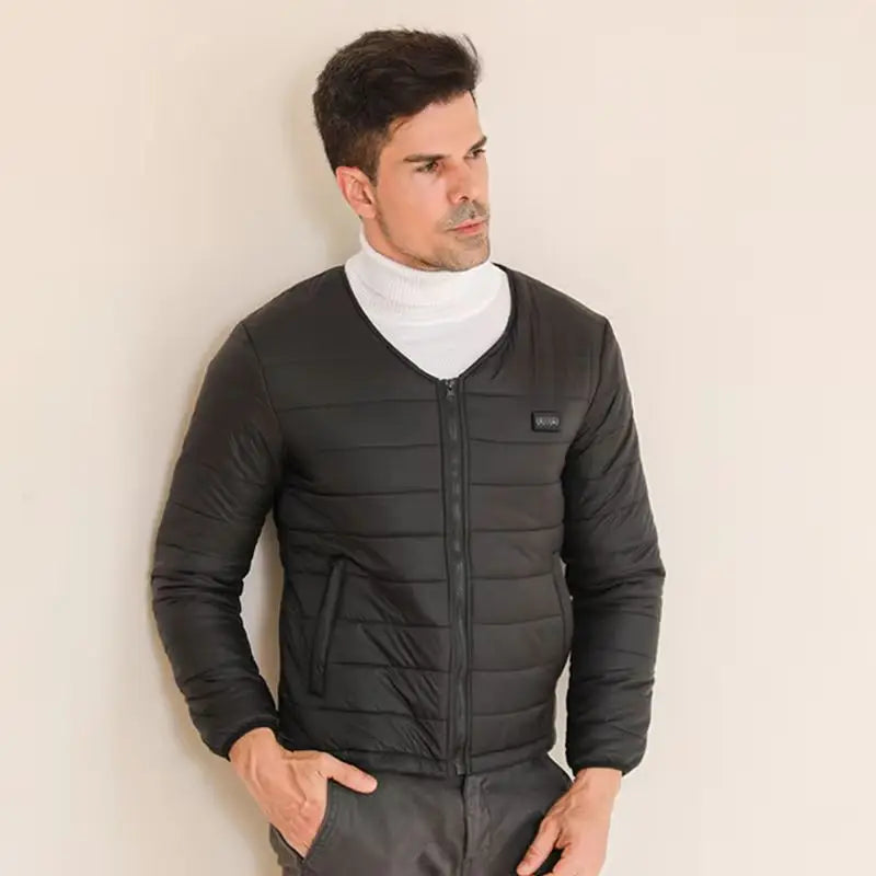 Smart Heating Cotton Jacket V-Neck Inner Wear 24 Zones Electric Thermal Insulation Clothes Motorcycle Riding Vest Heat Retention