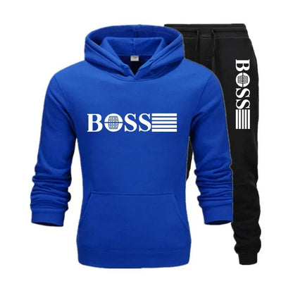 Two-piece fitness sets for autumn and winter, casual sportswear for men and women, and fashionable hooded sweatshirts