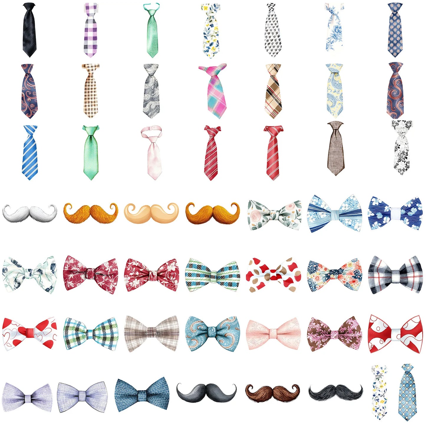 10/50PCS Cartoon Father's Day Gift Stickers Funny Beard Tie Doodle Waterproof Decorative Scrapbook Water Cup Skateboard Guitar