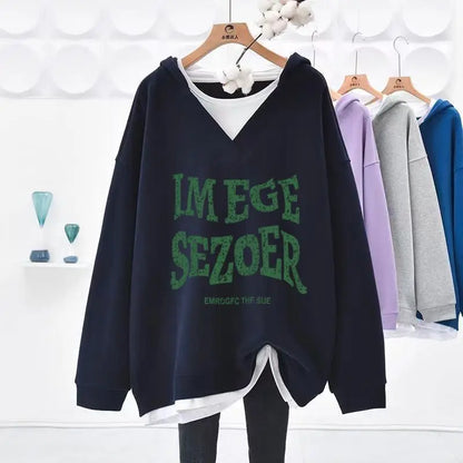Kpop V-Neck Two Piece Hoodie Set