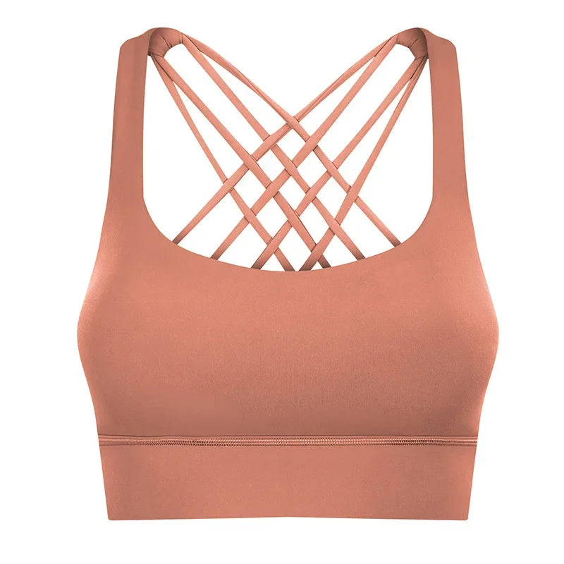 Quick Dry Cross Back Crop Running Bra