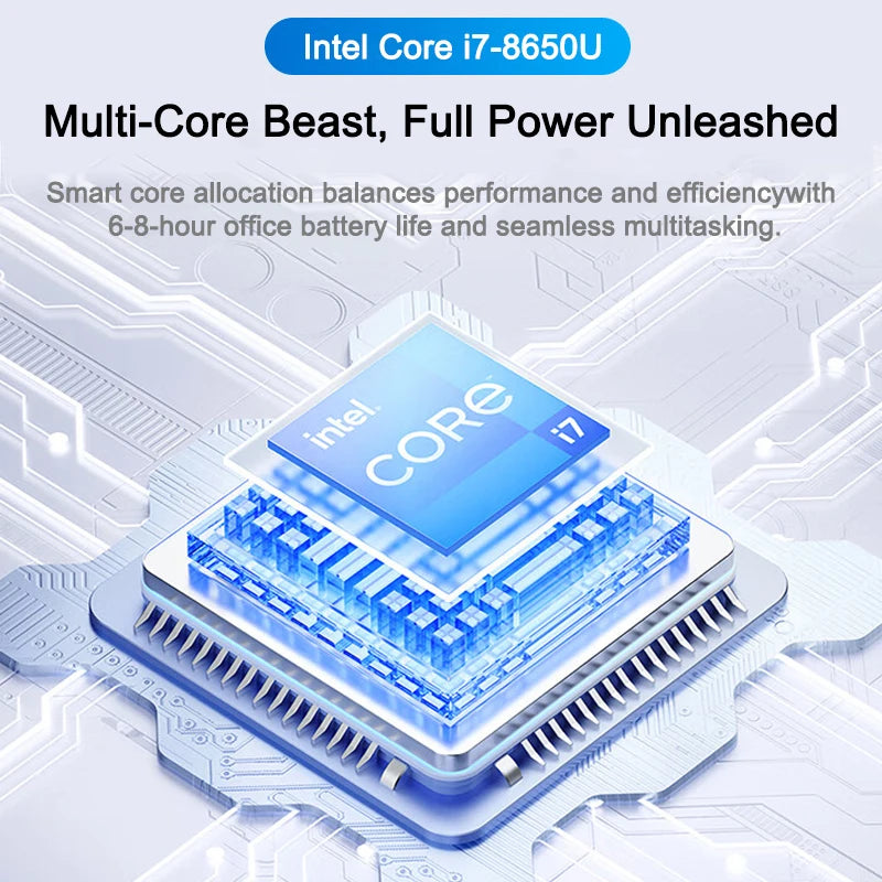 2026 New 15.6 Inch FHD Laptop Intel Core i7-8650U 32GB RAM 2TB SSD Windows 11 Pro Ultra Slim Gaming Office Study Notebook