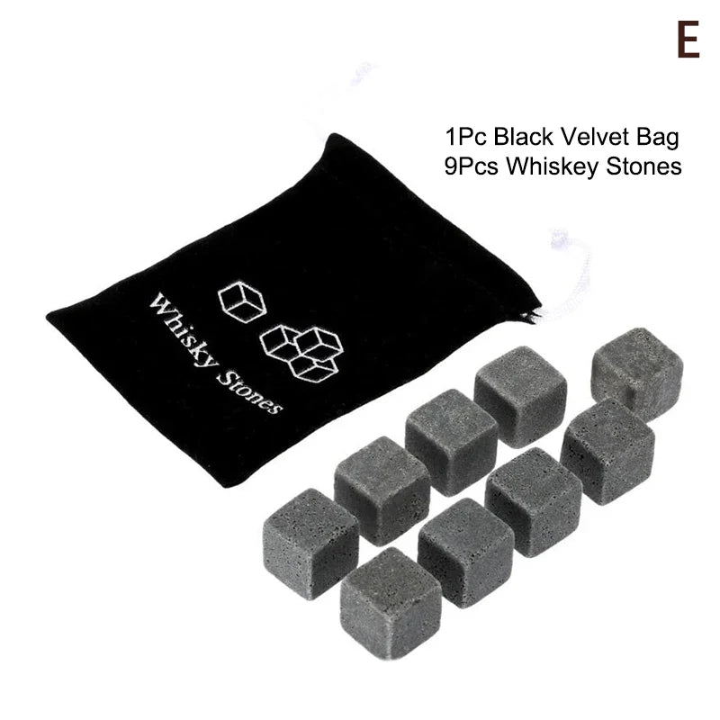 Father'S Day Gift For Men Whiskey Stones Set 8 Pcs Granite Ice Cubes+ 2 Pcs Cups For Whisky In Wooden Bottle Box Present For Dad