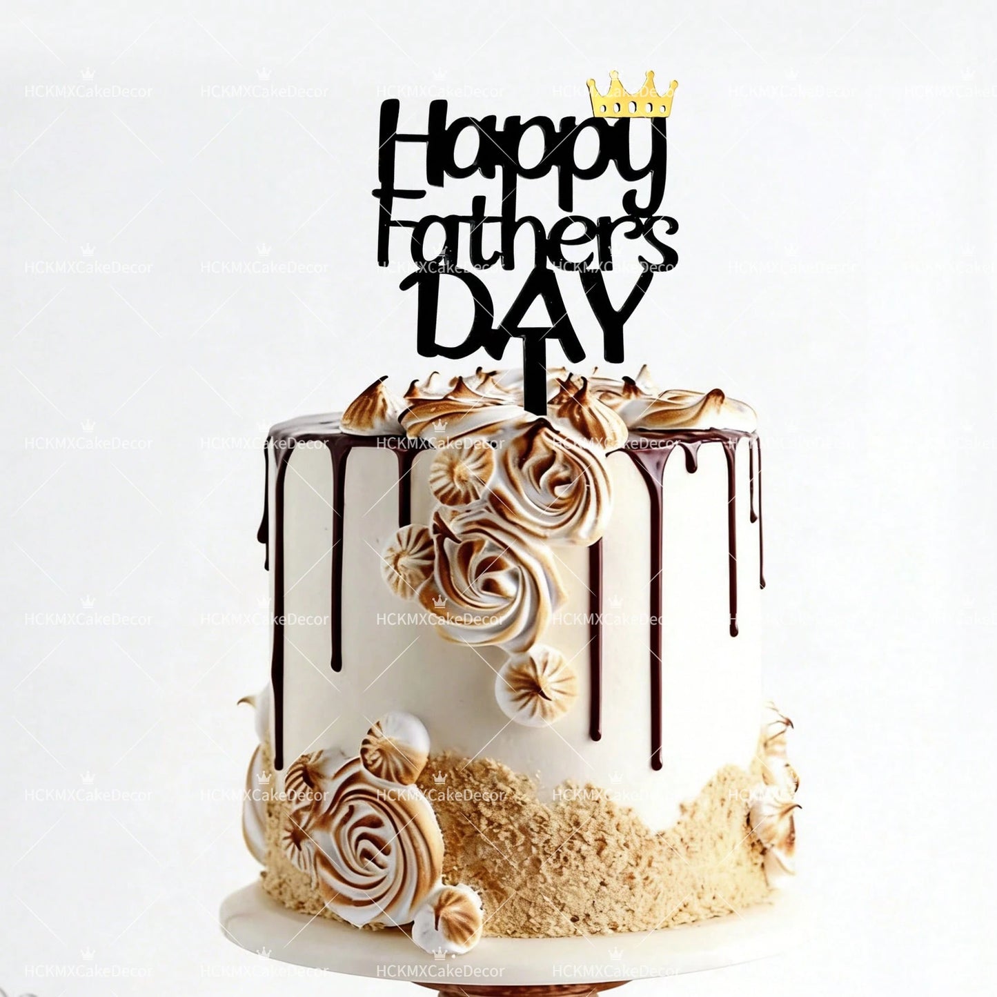 3pcs Happy Fathers Day Acrylic Cake Topper Set Best Dad Ever Cake Decor for Fathers Day Birthday Party Supplies