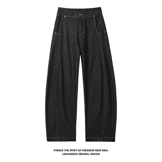 Classic Black Biker Denim Jeans