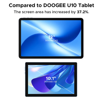 DOOGEE U12 Tablet PC Android 16 Gemini AI 12'' FHD+ Screen 24GB RAM 128GB 9000mAh Large Battery 7.8mm Ultra-thin Smart Pad