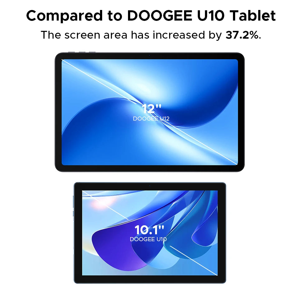 DOOGEE U12 Tablet PC Android 16 Gemini AI 12'' FHD+ Screen 24GB RAM 128GB 9000mAh Large Battery 7.8mm Ultra-thin Smart Pad