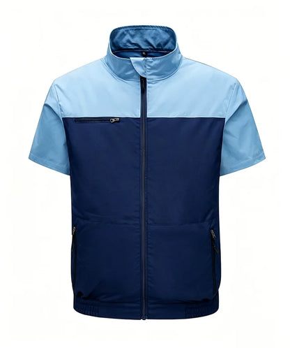 New men's smart cooling workwear with built-in fans, 360° circulating airflow, lightweight and breathable, suitable for hiking,