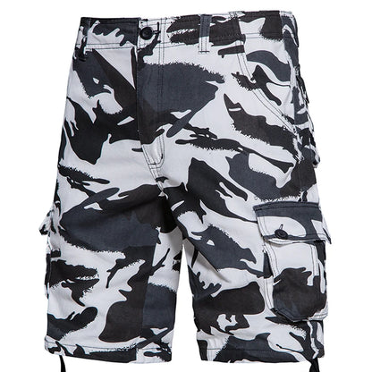 Men's Camo Shorts Summer Casual Half Pants Camouflage Outdoor Sports Short Pants Side Pocket Cotton Breathable Shorts