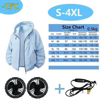 Men Women Smart Air Conditioning Cooling Jacket with Fans Intelligent Heat Dissipation UV Protection Outdoor Work Clothes Summer