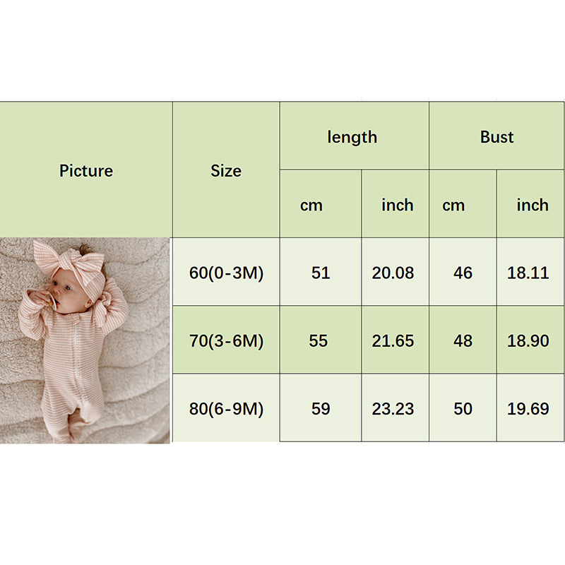 0-9M Newborn Baby Girl Clothes Ruffle Baby Sleeper Zipper Footie Knit Romper Playsuit Jumpsuit with Headband Outfit 2 Piece