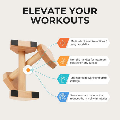Push Up Stand Training Board Solid Wood Inverted Stand Auxiliary Chest Muscle Training Tool Dormitory Fitness Equipment