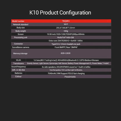 Global Rom Lenovo Tab K10 M11 8GB 128GB MTK Helio G88 Android 13 Tablet 11'' 90Hz Display WIFI LTE  GPS PAD Battery 7040mAh