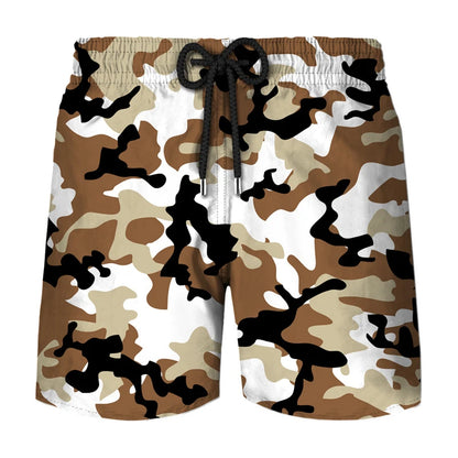 Camouflage Cosplay 3d Printed Sports Shorts For Men Outdoor Running Breathable Beach Shorts Loose Elastic Waistband Short Pants