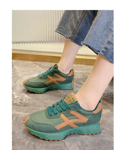 Sneakers Leather Platform Shoes New Fashion Women Leisure Light Anti-slip Green Running Luxury Shoe Fashion Designer Women Shoes