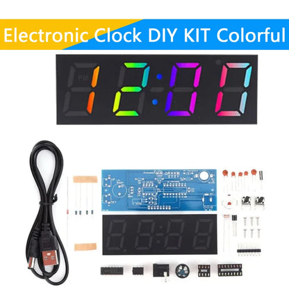 Electronic Clock DIY KIT LED Microcontroller Kit Digital Clock Time Light Control Temperature Thermometer Diy Electronic Kit