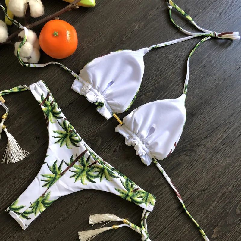 Women's Printed Bikini Beach Holiday Trio
