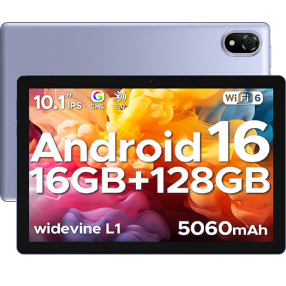 DOOGEE U10 Tablet 10.1" HD Display Android 16 16GB RAM 128GB ROM 5060mAh Large Battery Widevine L1 WiFi6 8MP+5MP Pad PC