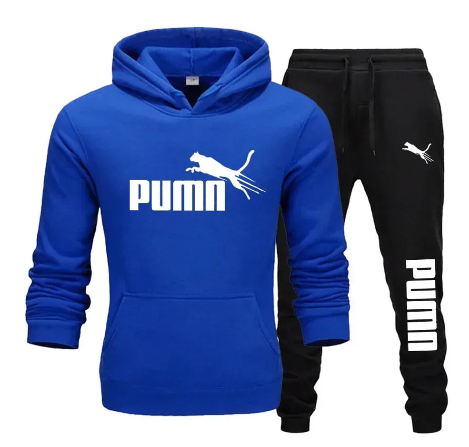New Fashionable Fitness Jogging Casual Sportswear Set of 2-piece Pullover Hoodie and Long Pants for Men in Autumn and Winter