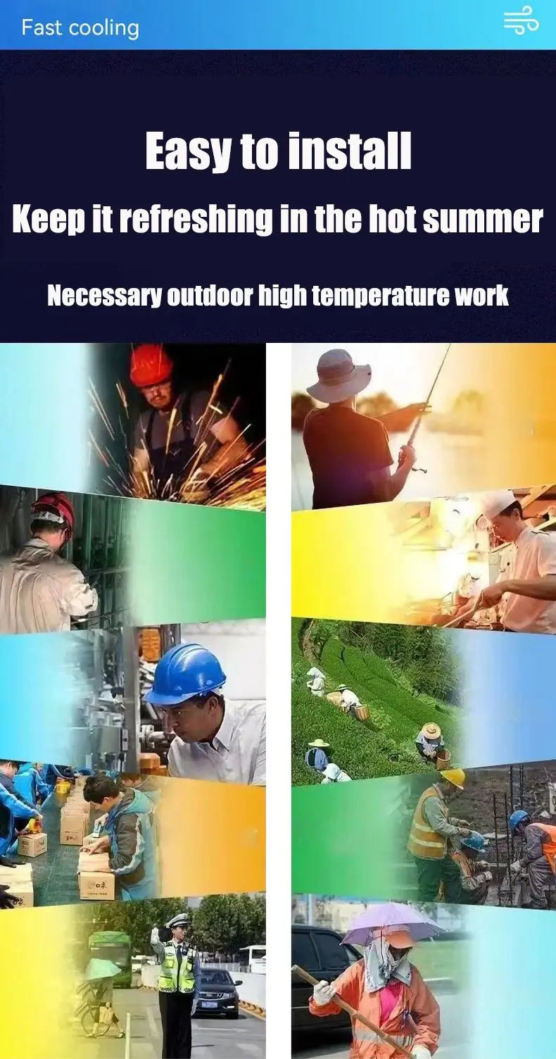 Summer Cooling Jacket Men Hooded Fan Jacket Heat Resistant Fan Air Conditioner Clothes Breathable Outdoor Fishing Fan Workwear