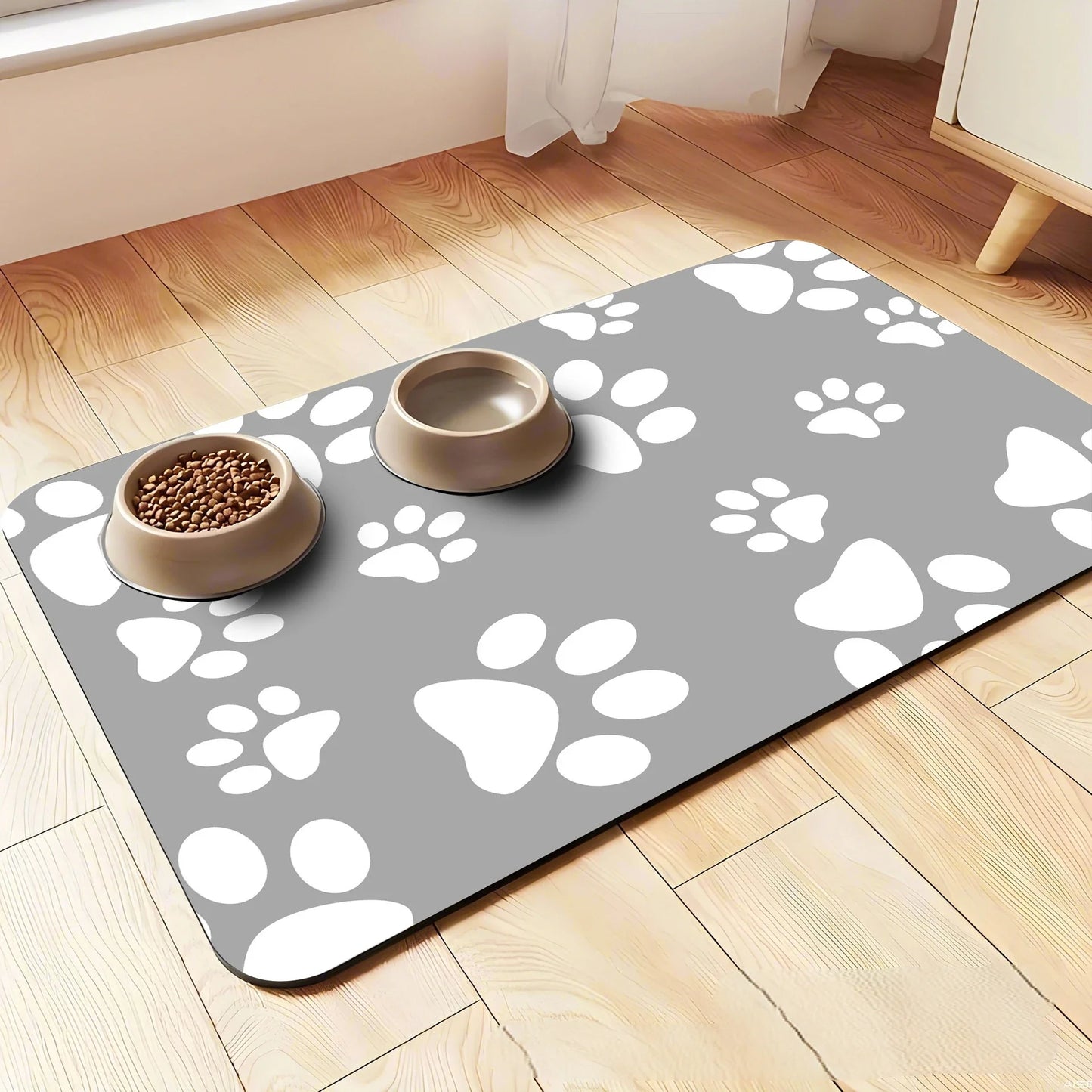 VIKAMA Cartoon Pet Floor Mats Diatomite Non-Slip Water Absorption Wear-Resistant Leakage Easy To Clean Dog Food Mat Cat Food Mat
