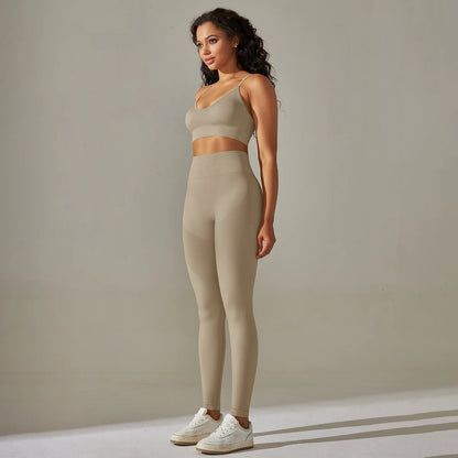 Yoga Leggings Set Workout Outfits for Women Sport Bra Leggings Seamless High Waist Yoga Leggings Sets Fitness Gym Clothing Wear